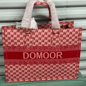 Domoor of Denmark Designer Monogram Tote Bag Vegan Leather NWT